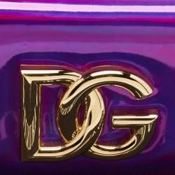 Pre Owned Dolce & Gabbana Purple Holographic Patent Leather DG Millennials Shoulder Bag