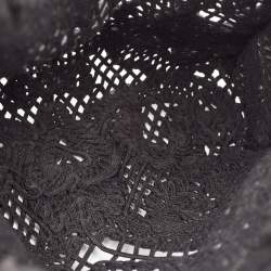 Pre Owned Dolce & Gabbana Black Crochet Fabric Small Beatrice Tote