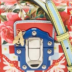 Pre Owned Dolce & Gabbana Multicolor Print Leather Mini Lucia Crossbody Bag