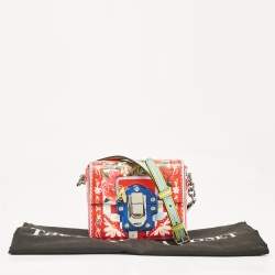 Pre Owned Dolce & Gabbana Multicolor Print Leather Mini Lucia Crossbody Bag