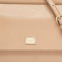 Pre Owned Dolce & Gabbana Beige Leather Small Miss Sicily Top Handle Bag