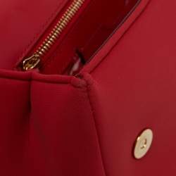 Pre Owned Dolce & Gabbana Red Neoprene Medium Miss Sicily Top Handle Bag
