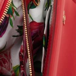 Pre Owned Dolce & Gabbana Red Neoprene Medium Miss Sicily Top Handle Bag