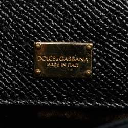 Pre Owned Dolce & Gabbana Black Leather Large Miss Sicily Top Handle Bag