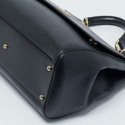 Pre Owned Dolce & Gabbana Black Leather Large Miss Sicily Top Handle Bag