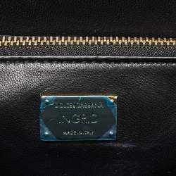 Dolce & Gabbana Black Lizard Embossed Leather Ingrid Tote