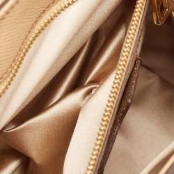 Pre Owned حقيبة دولتشي أند غابانا يد علوية ميس مونيكا صغيرة جلد نقش سحلية بنية شوكو