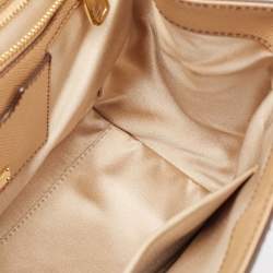 Pre Owned حقيبة دولتشي أند غابانا يد علوية ميس مونيكا صغيرة جلد نقش سحلية بنية شوكو