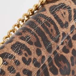 Dolce & Gabbana Black/Brown Leopard Print Coated Canvas and Leather Lucia Shoulder Bag