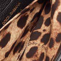 Dolce & Gabbana Black/Brown Leopard Print Coated Canvas and Leather Lucia Shoulder Bag
