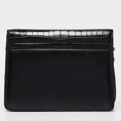 Dolce & Gabbana Black Crocodile Leather and Python Lucia Shoulder Bag