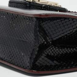Dolce & Gabbana Black Crocodile Leather and Python Lucia Shoulder Bag