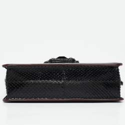 Dolce & Gabbana Black Crocodile Leather and Python Lucia Shoulder Bag