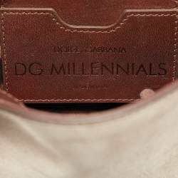 Pre Owned Dolce & Gabbana Beige Suede DG Millennials Shoulder Bag