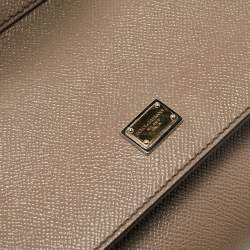 Pre Owned Dolce & Gabbana Brown Leather Small Miss Sicily Top Handle Bag