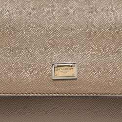 Pre Owned Dolce & Gabbana Brown Leather Small Miss Sicily Top Handle Bag