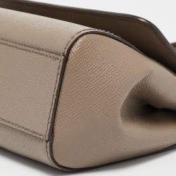 Pre Owned Dolce & Gabbana Brown Leather Small Miss Sicily Top Handle Bag