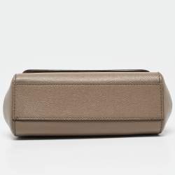 Pre Owned Dolce & Gabbana Brown Leather Small Miss Sicily Top Handle Bag