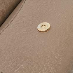 Pre Owned Dolce & Gabbana Brown Leather Small Miss Sicily Top Handle Bag