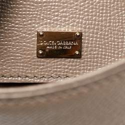 Pre Owned Dolce & Gabbana Brown Leather Small Miss Sicily Top Handle Bag