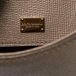 Pre Owned Dolce & Gabbana Brown Leather Small Miss Sicily Top Handle Bag