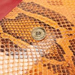 Pre Owned Dolce & Gabbana Multicolor Python, Croc and Leather Small Miss Sicily Top Handle Bag