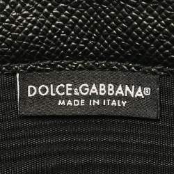Pre Owned Dolce & Gabbana White/Black Polka Dot Print Leather Miss Sicily Von Embellished Wallet on Chain