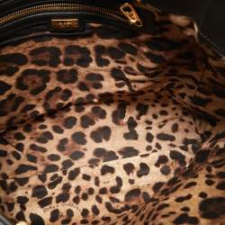 Pre Owned Dolce & Gabbana Black Quilted Leather Chain Shopper Tote