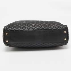 Pre Owned Dolce & Gabbana Black Quilted Leather Chain Shopper Tote