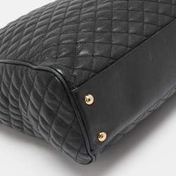 Pre Owned Dolce & Gabbana Black Quilted Leather Chain Shopper Tote