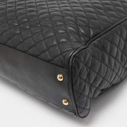 Pre Owned Dolce & Gabbana Black Quilted Leather Chain Shopper Tote