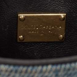 Dolce & Gabbana Blue Denim Mini Embellished Lucia Shoulder Bag