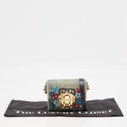 Dolce & Gabbana Blue Denim Mini Embellished Lucia Shoulder Bag