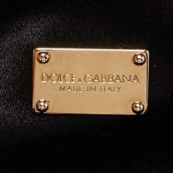 Pre Owned Dolce & Gabbana Black Velvet Crystals Embellished Frame Clutch Bag