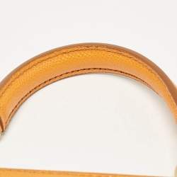 Pre Owned Dolce & Gabbana Orange Leather Medium Miss Sicily Top Handle Bag