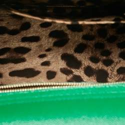 Pre Owned Dolce & Gabbana Green Leather Twist Lock Flap Top Handle Bag