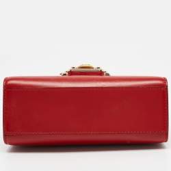 Pre Owned Dolce & Gabbana Red Leather Lucia Bee Shoulder Bag 