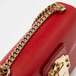 Pre Owned Dolce & Gabbana Red Leather Lucia Bee Shoulder Bag 