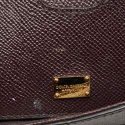 Dolce & Gabbana Dark Purple Leather Medium Miss Sicily Top Handle Bag