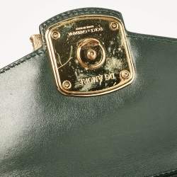 Dolce & Gabbana Green Lizard Embossed Leather Mini DG Amore Top Handle Bag