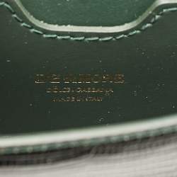 Dolce & Gabbana Green Lizard Embossed Leather Mini DG Amore Top Handle Bag
