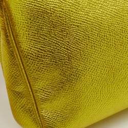 مملوكة مسبقًا Dolce & Gabbana Metallic Green Leather Small Miss Sicily Top Handle Bag