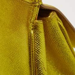 مملوكة مسبقًا Dolce & Gabbana Metallic Green Leather Small Miss Sicily Top Handle Bag