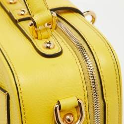 Dolce & Gabbana Yellow Leather Rosaria Box Top Handle Bag 