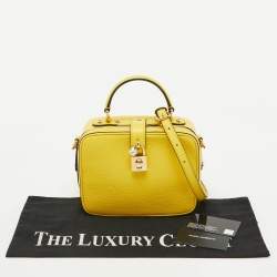 Dolce & Gabbana Yellow Leather Rosaria Box Top Handle Bag 