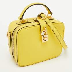 Dolce & Gabbana Yellow Leather Rosaria Box Top Handle Bag 