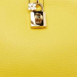 Dolce & Gabbana Yellow Leather Rosaria Box Top Handle Bag 