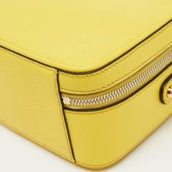 Dolce & Gabbana Yellow Leather Rosaria Box Top Handle Bag 