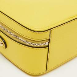 Dolce & Gabbana Yellow Leather Rosaria Box Top Handle Bag 