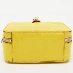 Dolce & Gabbana Yellow Leather Rosaria Box Top Handle Bag 